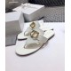 Dior 30 Montaigne Thong Flats In White Calfskin