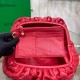 Bottega Veneta Large Pouch Clutch Bag In Red Intrecciato Lambskin