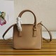 Prada Mini Galleria Bag In Beige Saffiano Leather