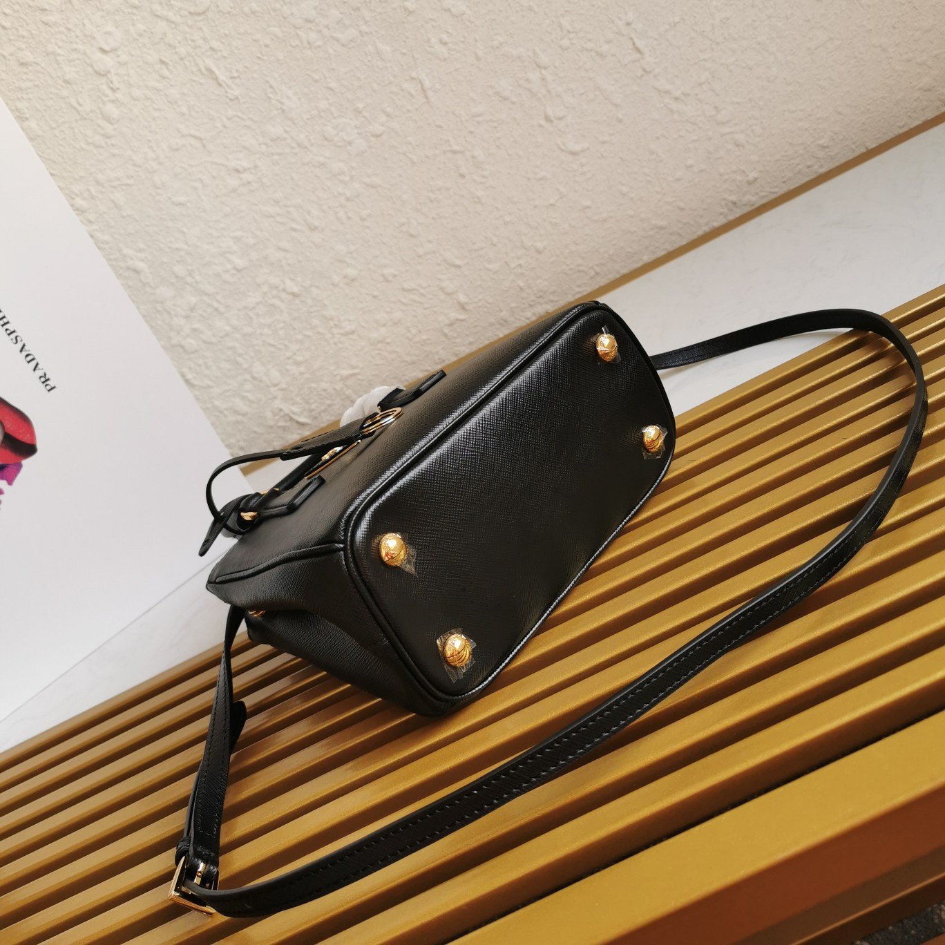 Prada Mini Galleria Bag In Black Saffiano Leather