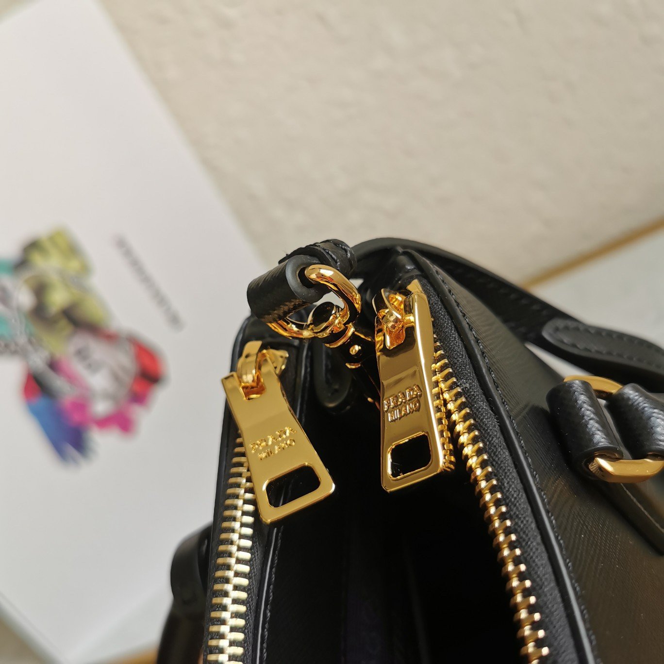 Prada Mini Galleria Bag In Black Saffiano Leather