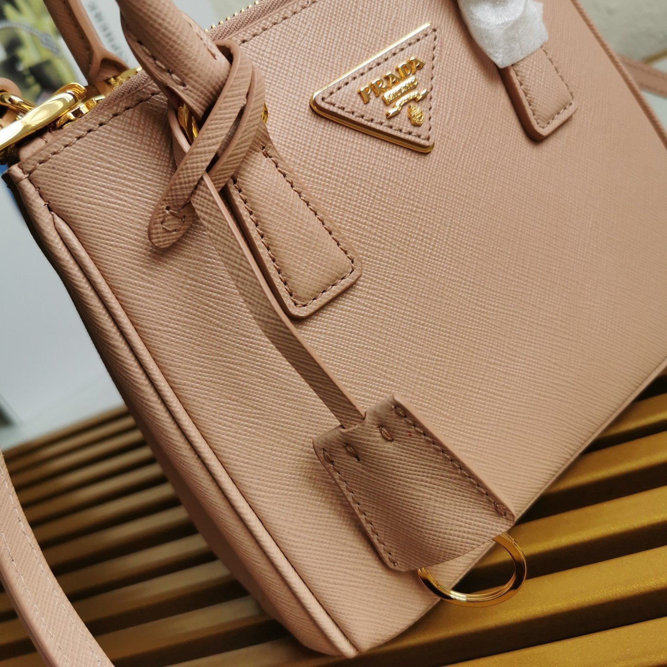 Prada Mini Galleria Bag In Powder Pink Saffiano Leather