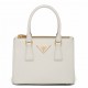 Prada Mini Galleria Bag In White Saffiano Leather