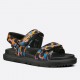 Dior DiorAct Sandals In Blue Multicolor Mizza Printed Silk