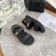 Dior DiorAct Sandals In Black Lambskin