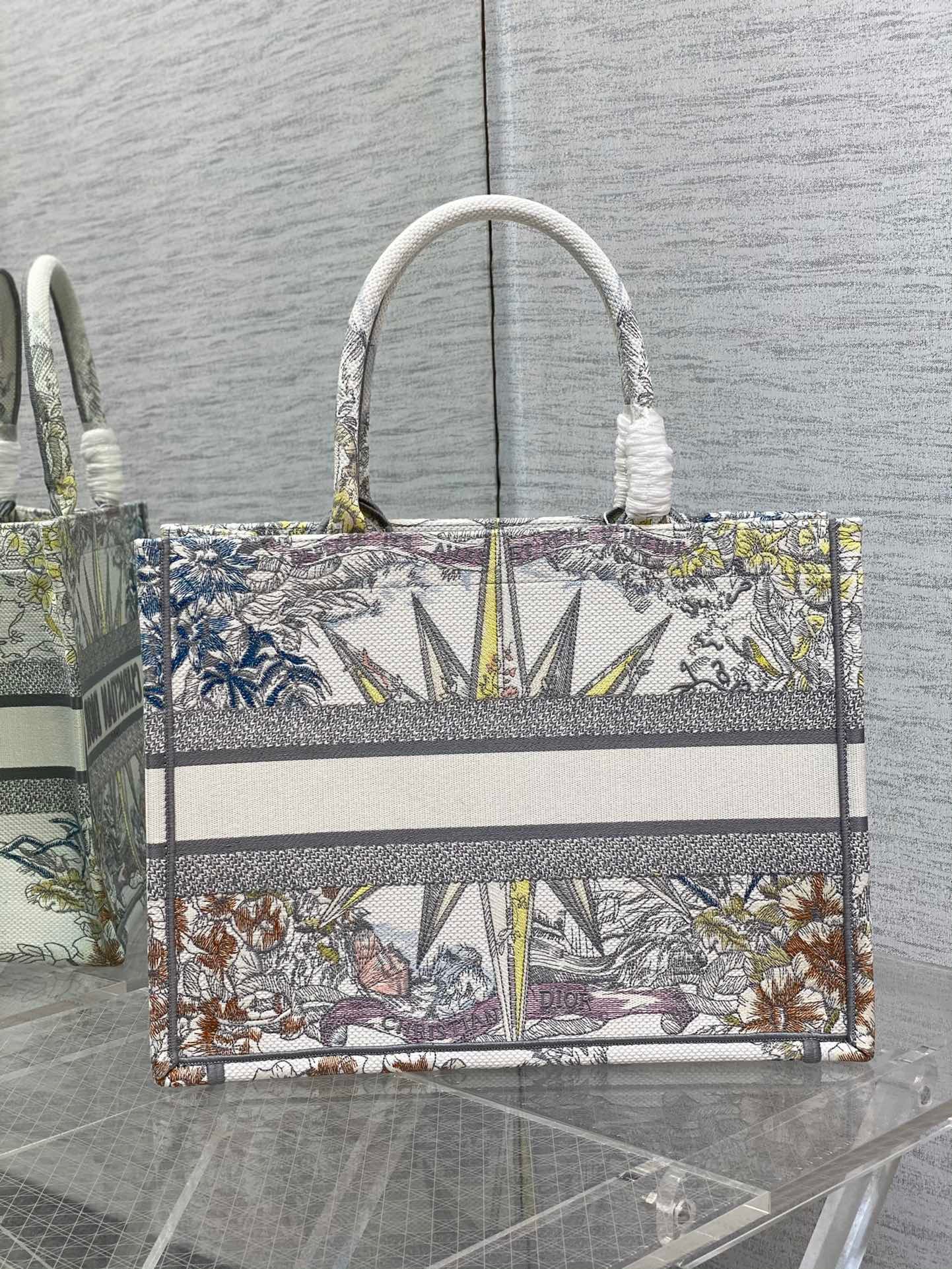 Dior Medium Book Tote Bag In Multicolor Rêve d'Infini Embroidery