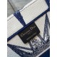 Dior Medium Book Tote Bag In White & Blue Rêve d'Infini Embroidery