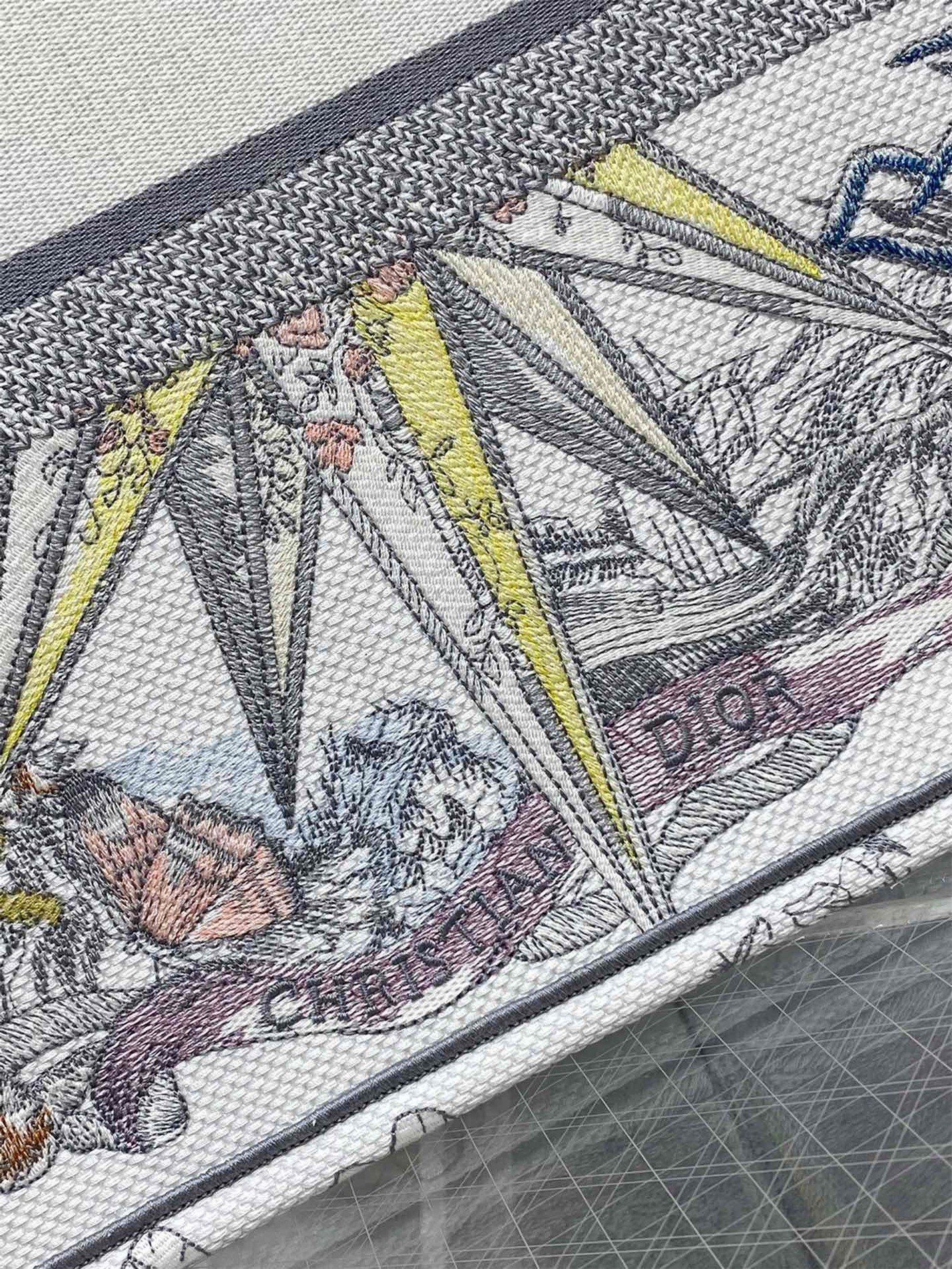 Dior Large Dior Book Tote In Multicolor Rêve d'Infini Embroidery