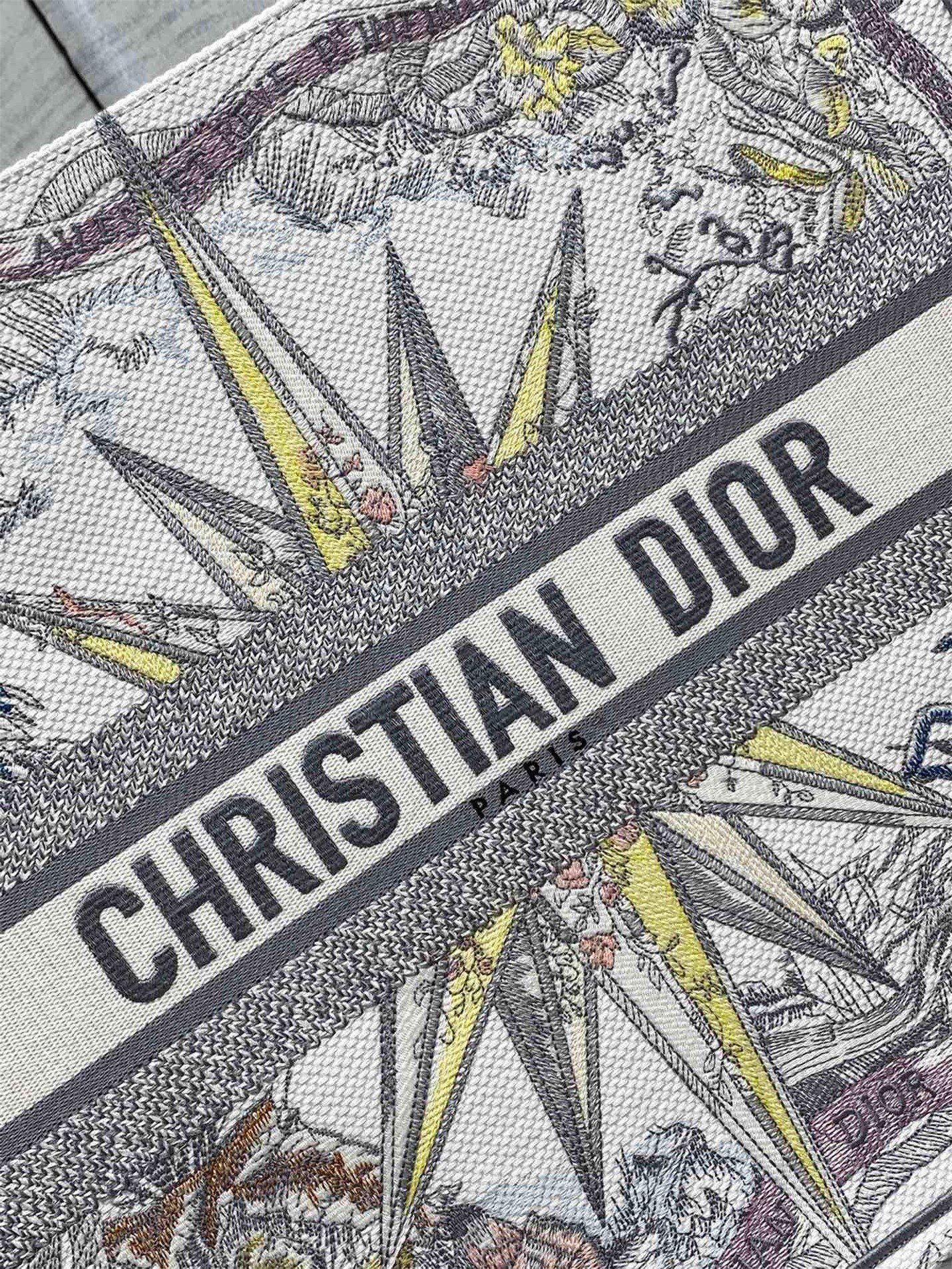 Dior Large Dior Book Tote In Multicolor Rêve d'Infini Embroidery