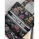 Dior Lady D-Lite Medium Bag In Black Jardin Botanique Embroidery