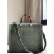 Fendi Sunshine Medium Tote Bag In Green FF Fabric