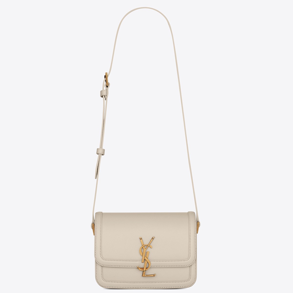 Saint Laurent Small Solferino Bag In White Calfskin