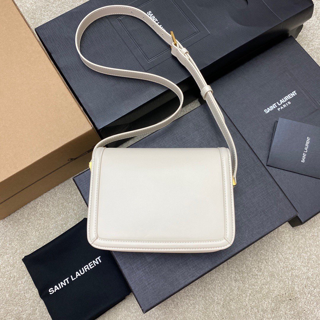 Saint Laurent Small Solferino Bag In White Calfskin