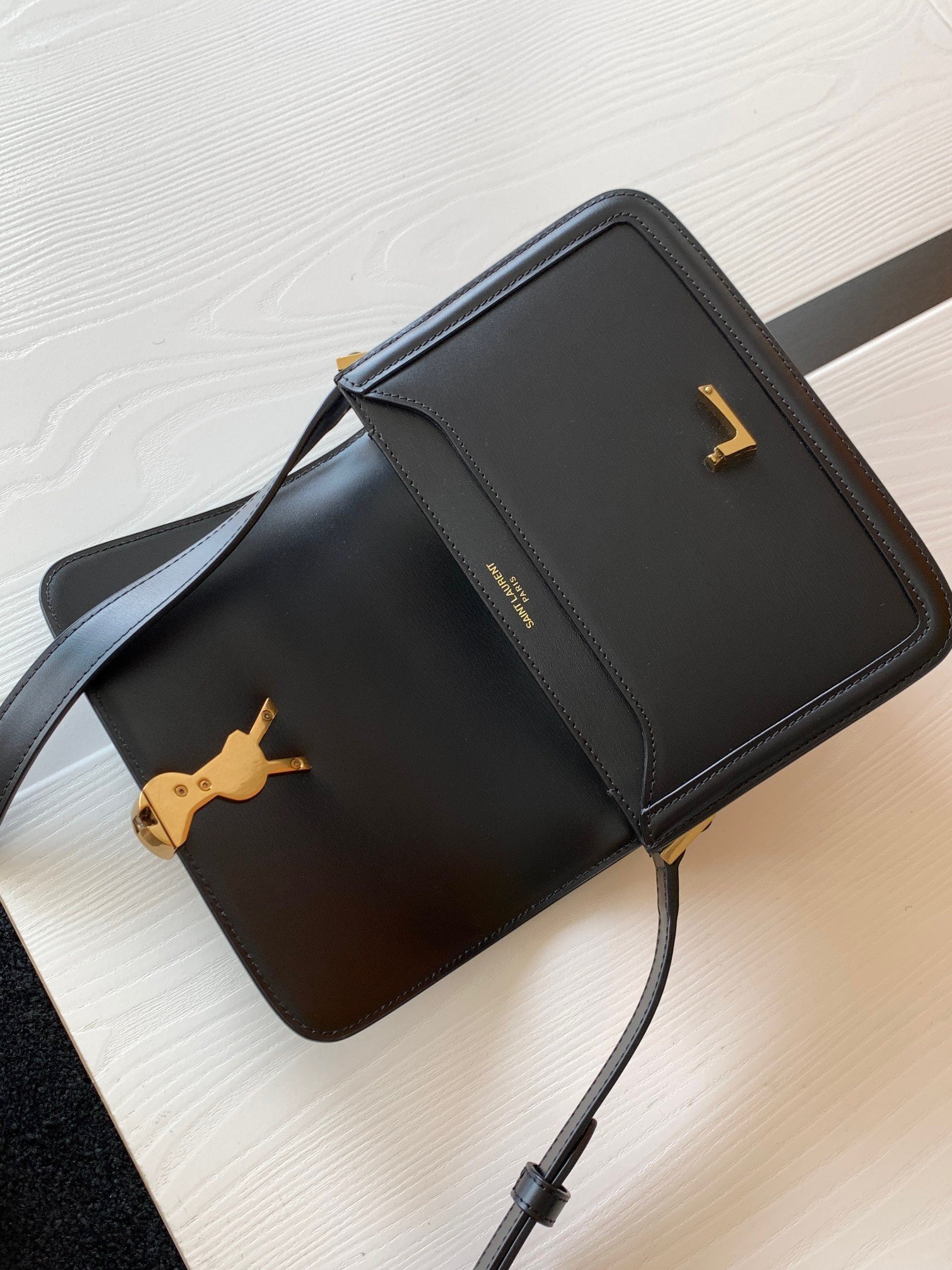 Saint Laurent Small Solferino Bag In Black Calfskin