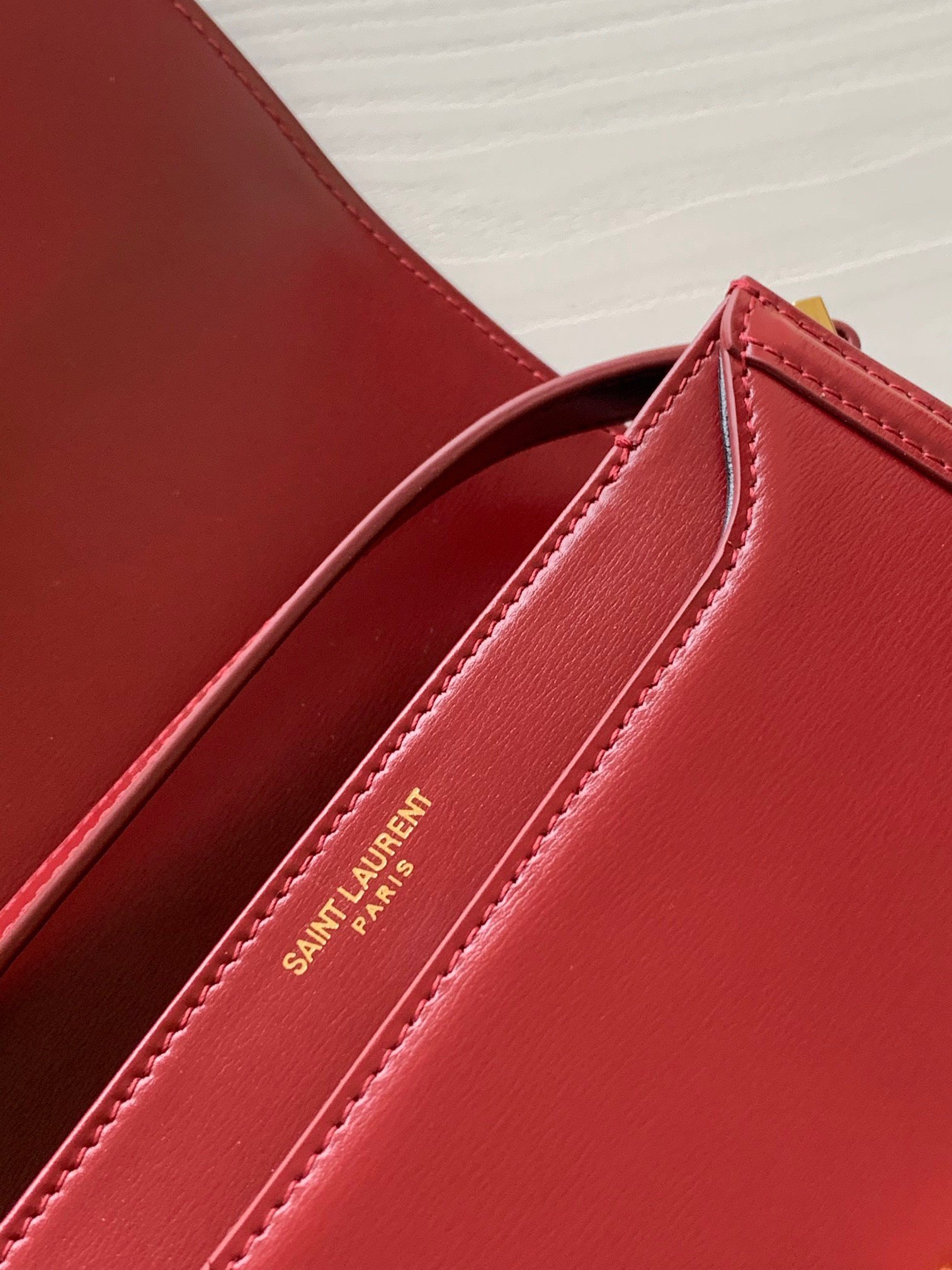 Saint Laurent Small Solferino Bag In Red Calfskin