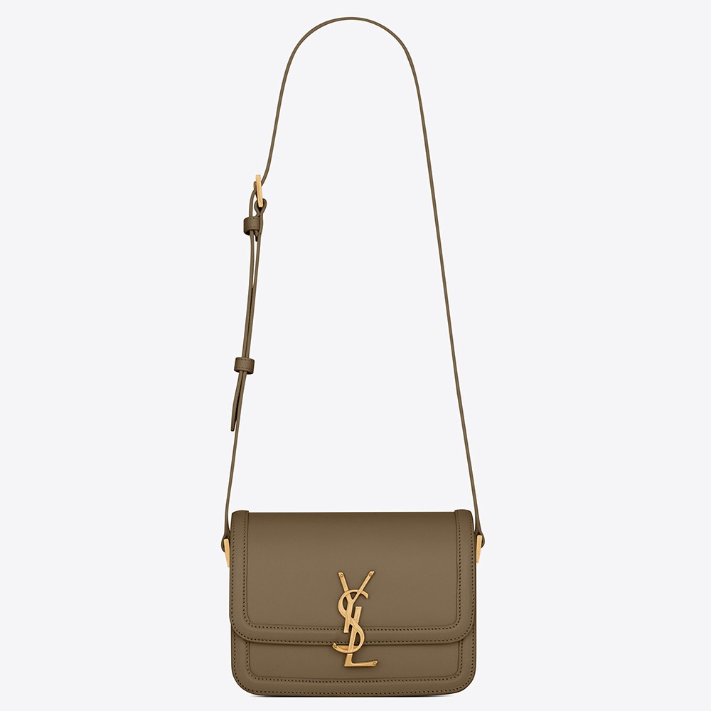 Saint Laurent Small Solferino Bag In Khaki Green Calfskin