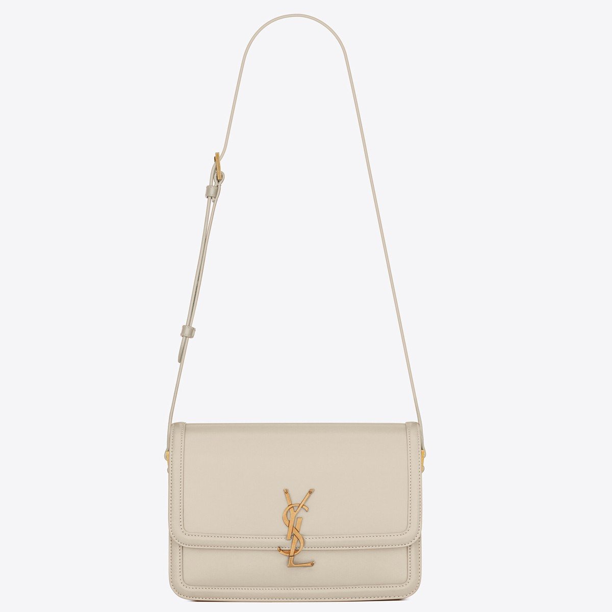 Saint Laurent Medium Solferino Bag In White Calfskin