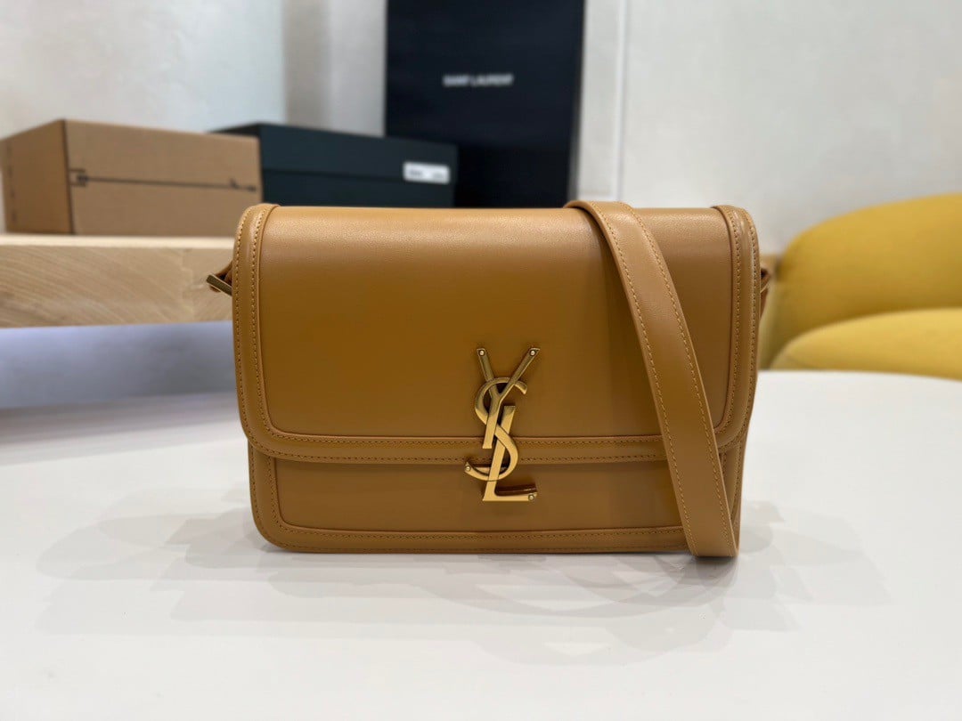 Saint Laurent Medium Solferino Bag In Camel Calfskin