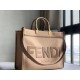 Fendi Sunshine Medium Tote Bag In Brown Flannel