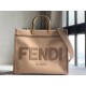 Fendi Sunshine Medium Tote Bag In Brown Flannel