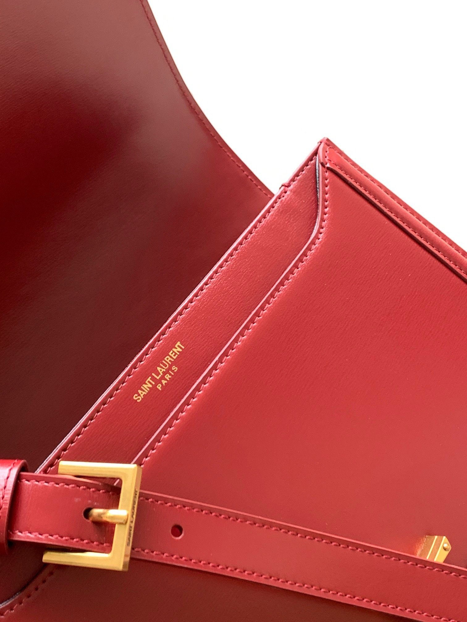 Saint Laurent Medium Solferino Bag In Red Calfskin