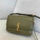 Saint Laurent Medium Solferino Bag In Khaki Green Calfskin