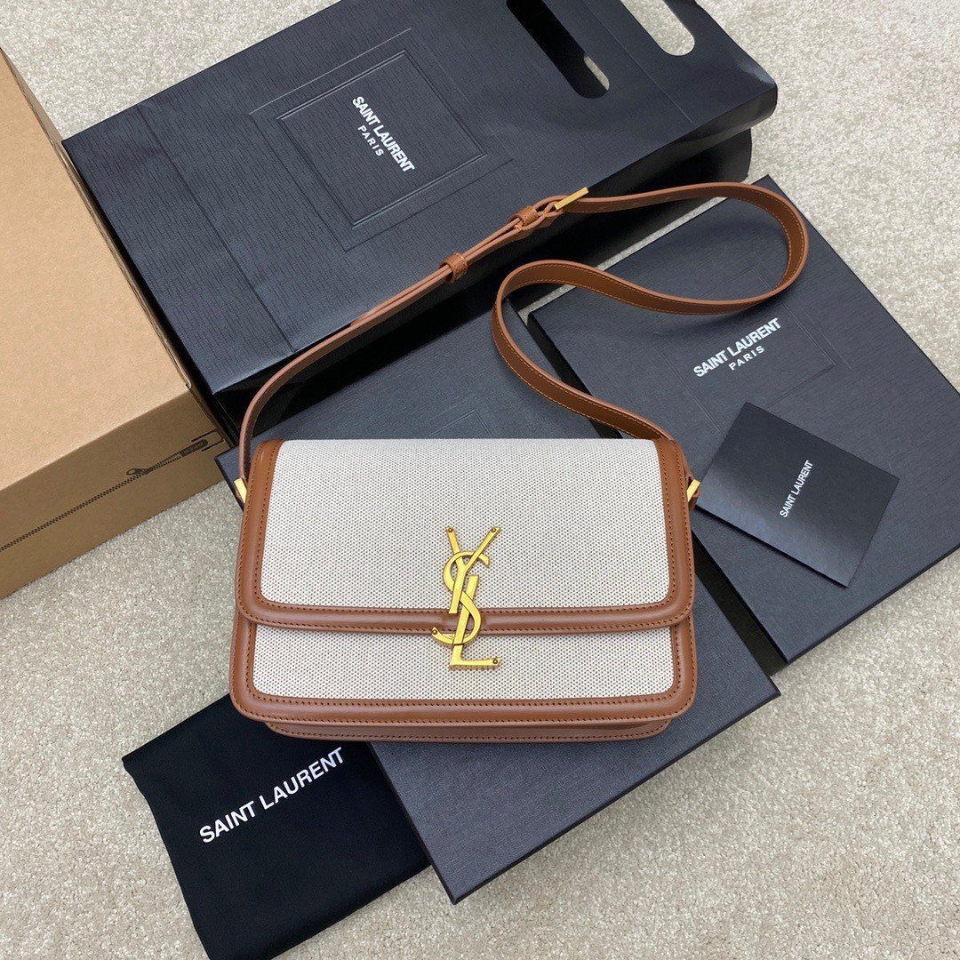 Saint Laurent Medium Solferino Bag In Canvas