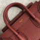 Celine Nano Luggage Tote Bag In Ruby Drummed Calfskin