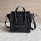 Celine Nano Luggage Tote Bag In Black Drummed Calfskin