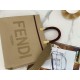 Fendi Sunshine Medium Tote Bag In Beige Canvas