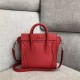 Celine Nano Luggage Tote Bag In Red Drummed Calfskin