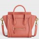 Celine Nano Luggage Tote Bag In Orange Drummed Calfskin