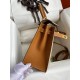 Hermes Kelly Sellier 28 Bicolor Bag in Trench and Gold Epsom Calfskin