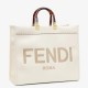 Fendi Sunshine Large Tote Bag In White Calfskin