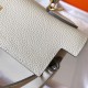 Hermes Kelly Retourne 28 Handmade Bag In Craie Clemence Leather