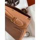 Hermes Kelly Retourne 28 Handmade Bag In Gold Clemence Leather