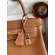 Hermes Kelly Retourne 28 Handmade Bag In Gold Clemence Leather