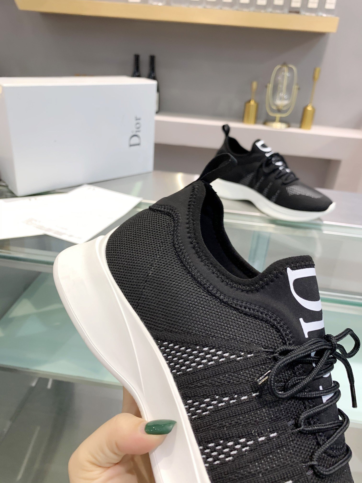 Dior Men's B25 Sneakers in Black Neoprene and Mesh