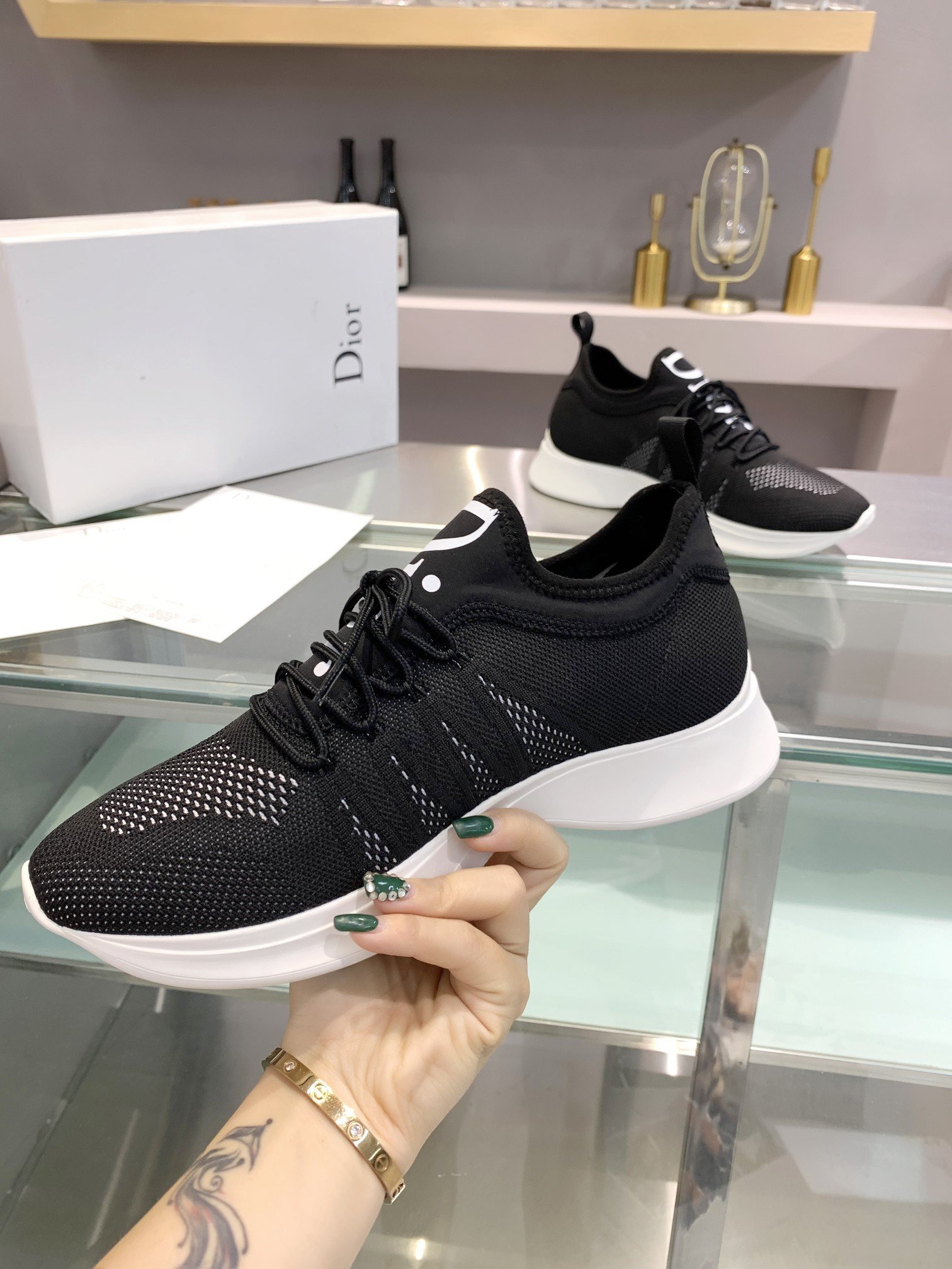 Dior Men's B25 Sneakers in Black Neoprene and Mesh