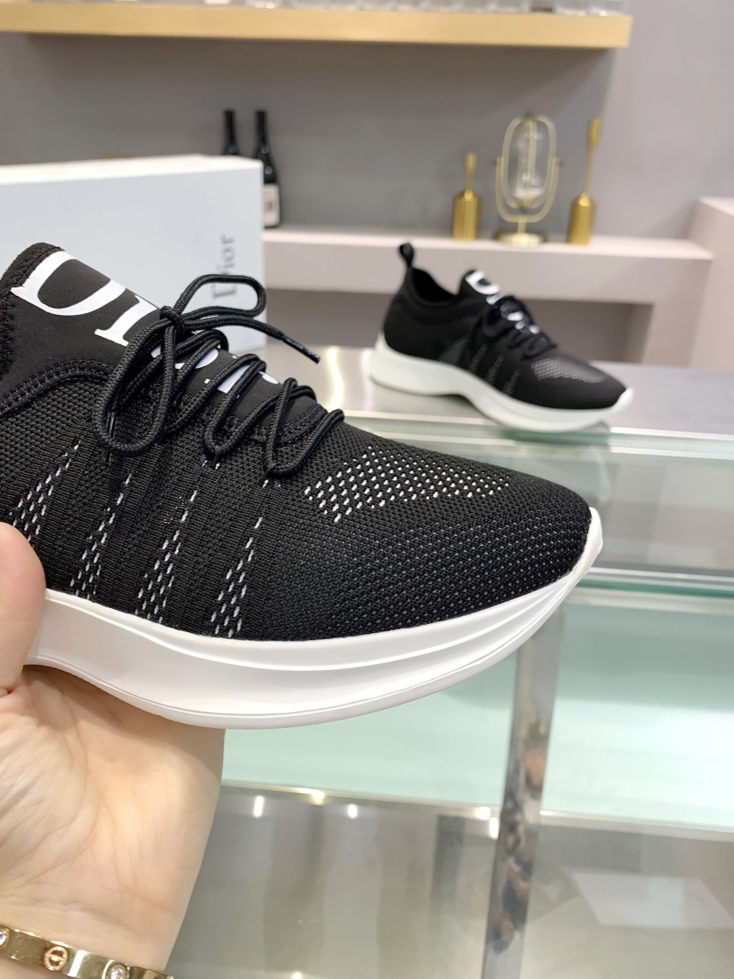 Dior Men's B25 Sneakers in Black Neoprene and Mesh