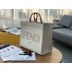 Fendi Sunshine Large Tote Bag In White Calfskin