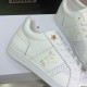 Dior Star Sneakers In White Calfskin with Gold Star