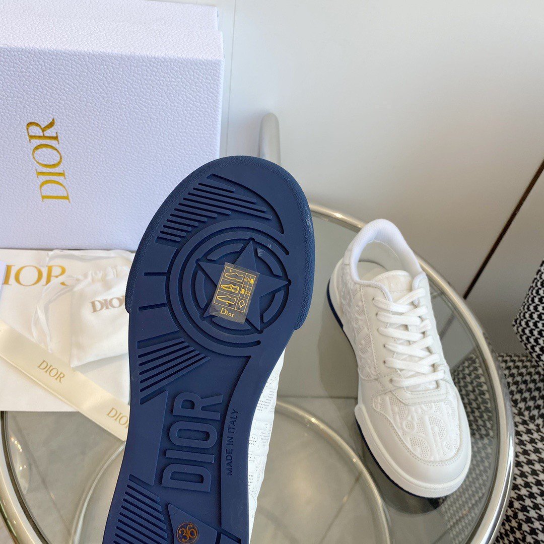 Dior One Sneakers In White Oblique Perforated Calfskin