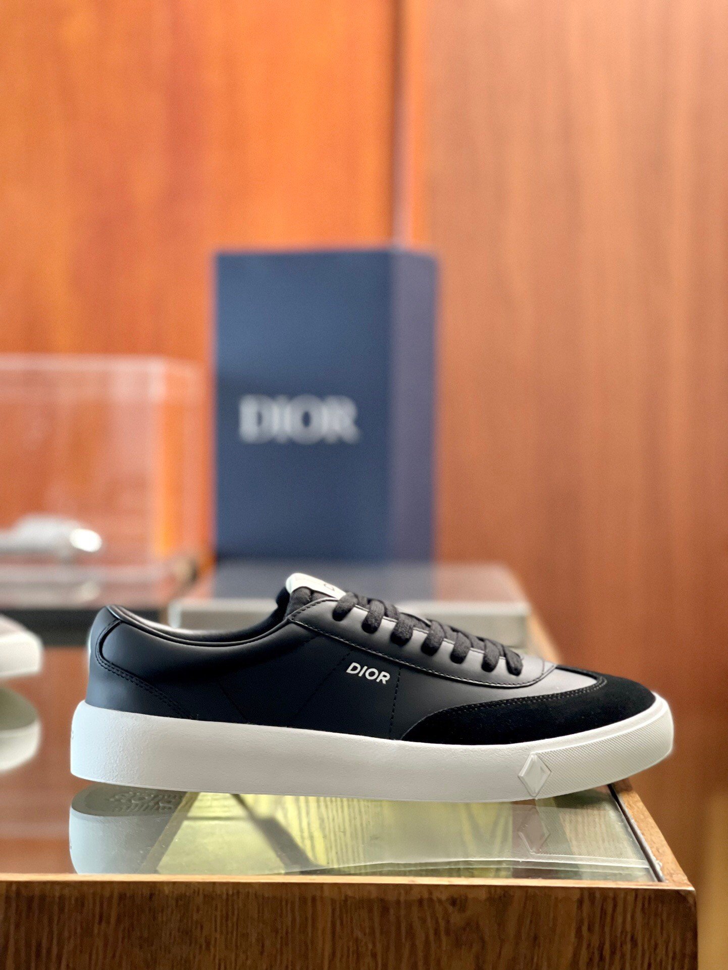 Dior Men's B101 Sneakers In Black Calfskin