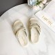 Dior Dioract Slide Sandals In White Lambskin