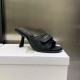 Dior Dio(r)evolution Heeled Slides In Black Calfskin