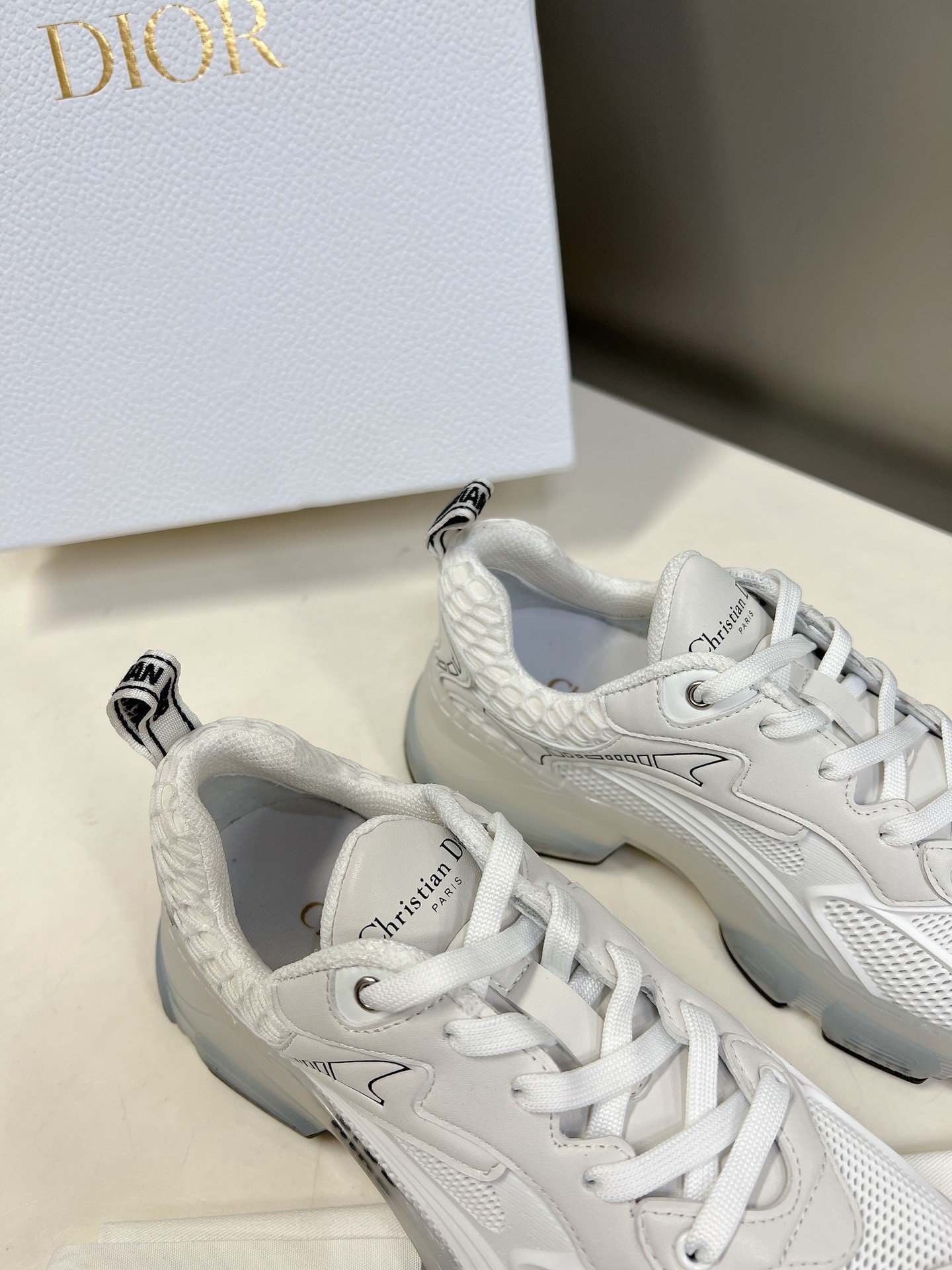 Dior Vibe Sneakers in White Technical Fabric and Mesh