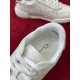 Dior One Sneakers in White and Gold Oblique Perforated Calfskin