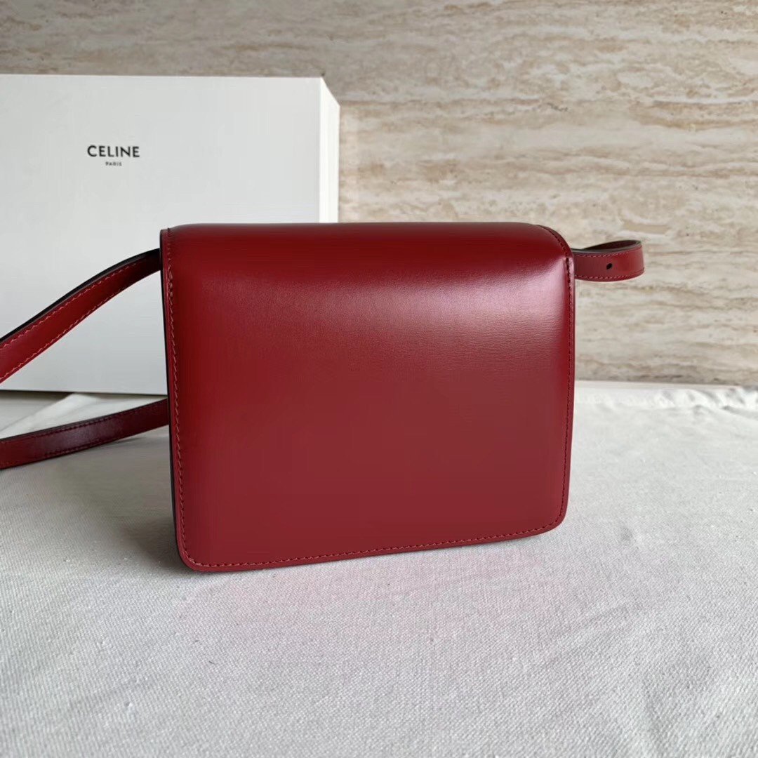 Celine Classic Box Small Bag In Red Box Calfskin