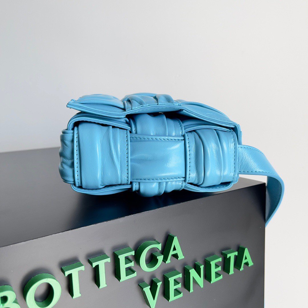 Bottega Veneta Cassette Bag In Pool Foulard Intreccio Calfskin